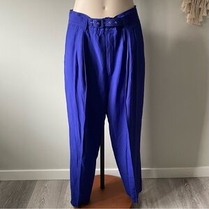 80s Vintage Editions Lifestyle Indigo Blue Trouser Belted Bold